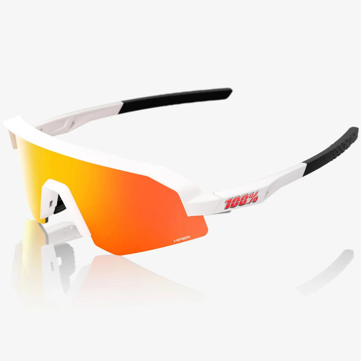 100% Slendale Youth Glasses - Matte White HiPER Red Mirror Multilayer