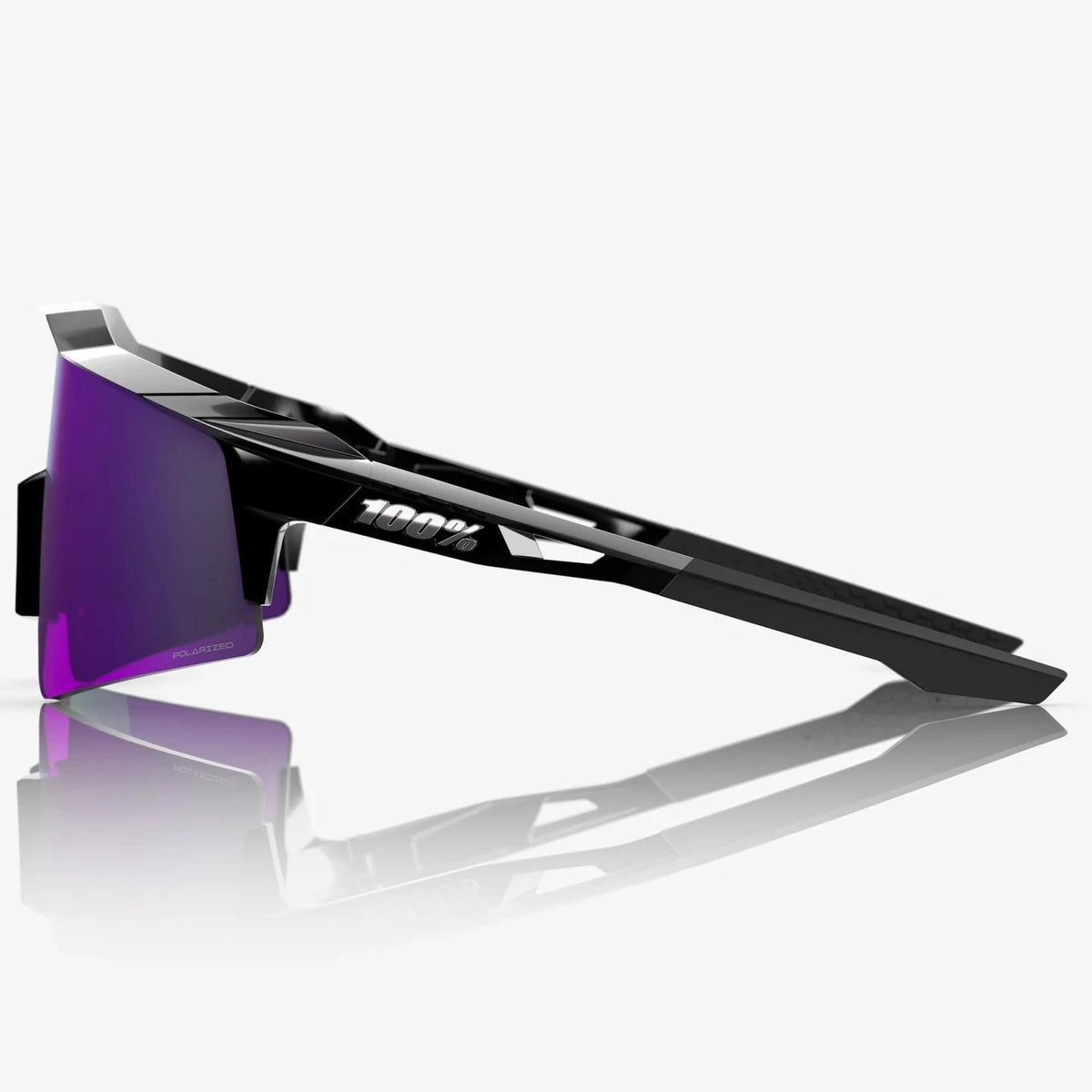 100% Speedcraft SL Brille - Polished Black HiPER Lavender Mirror Polarized