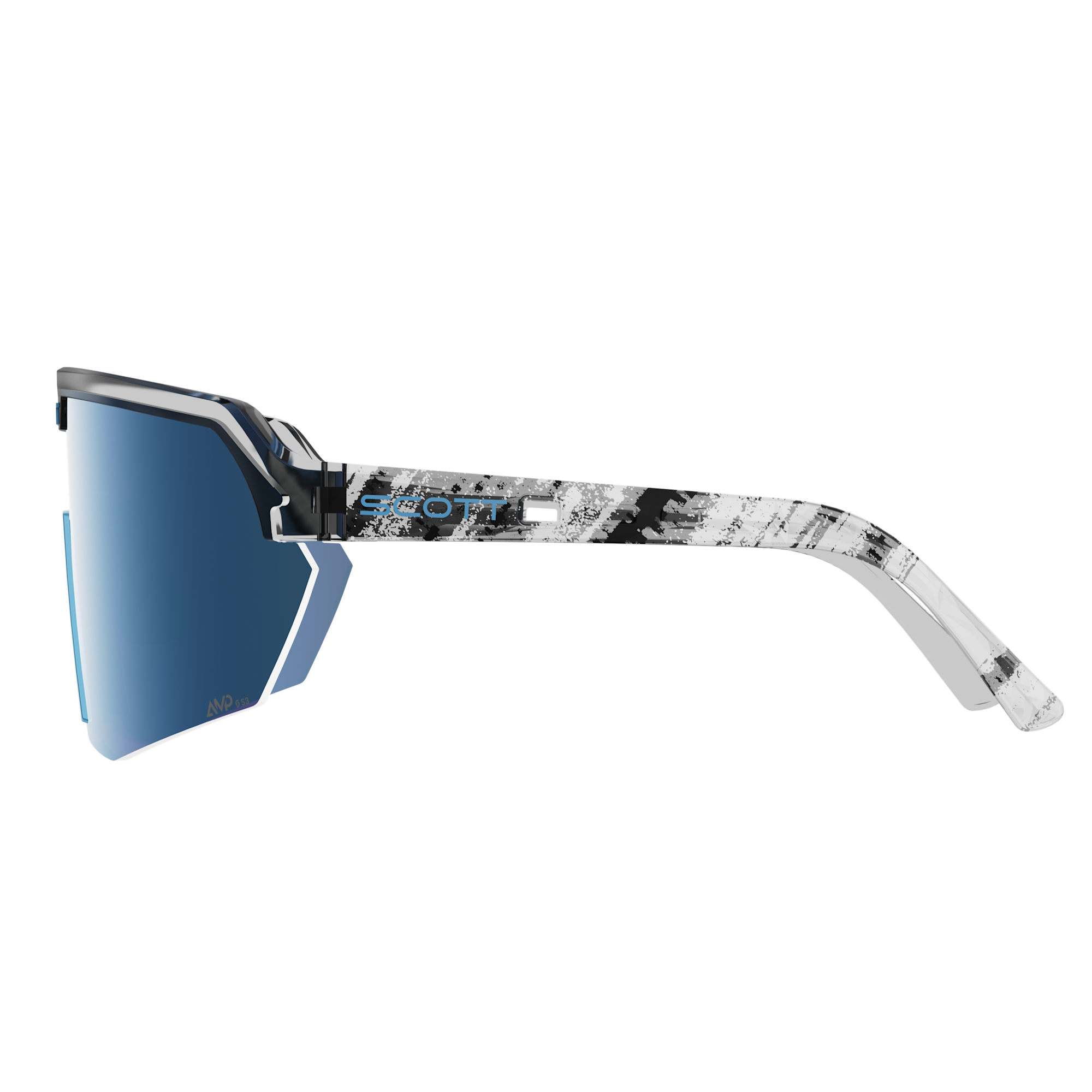 Gafas Scott Sport Shield - Black Neon Blue Amp Beryl Blue Chrome