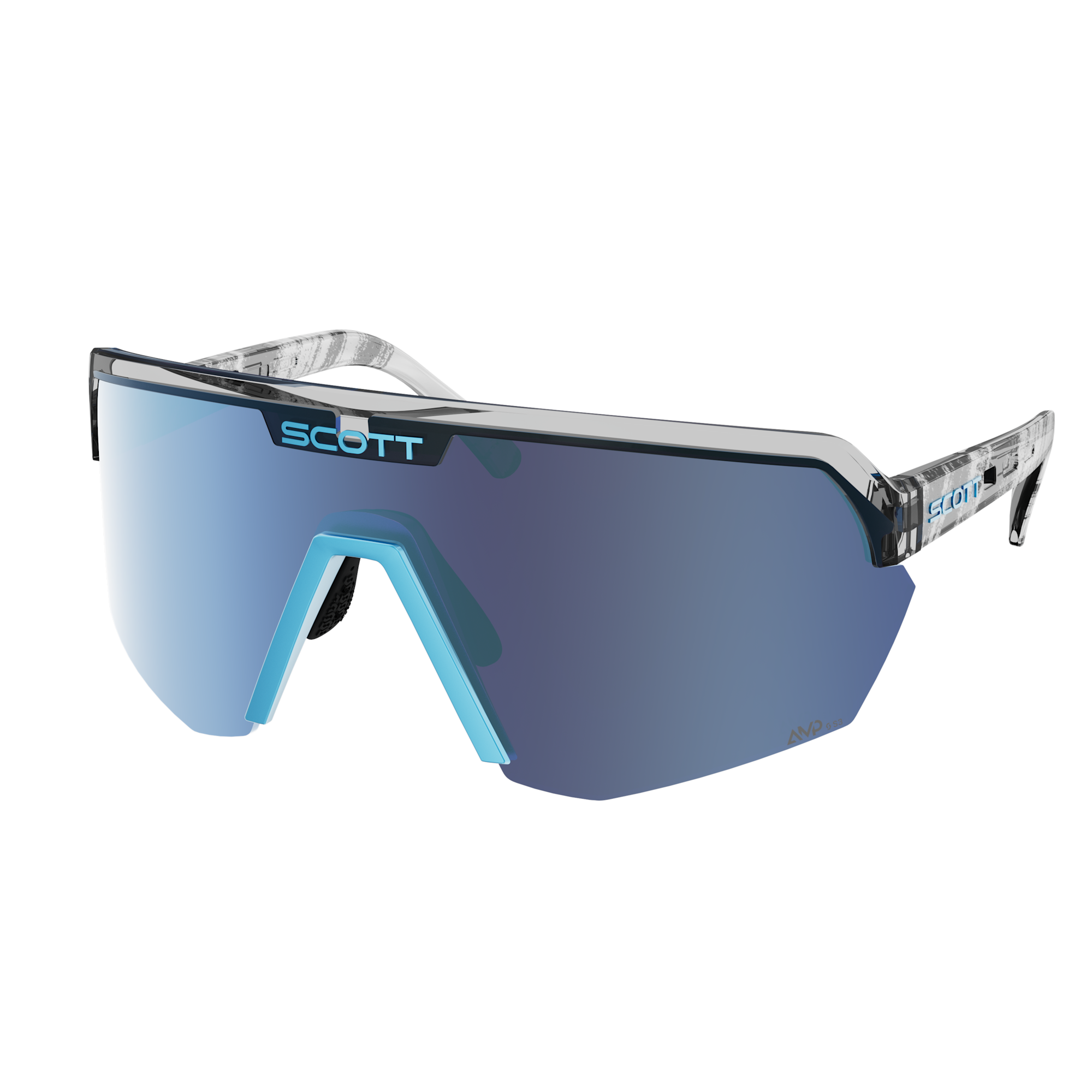 Gafas Scott Sport Shield - Black Neon Blue Amp Beryl Blue Chrome