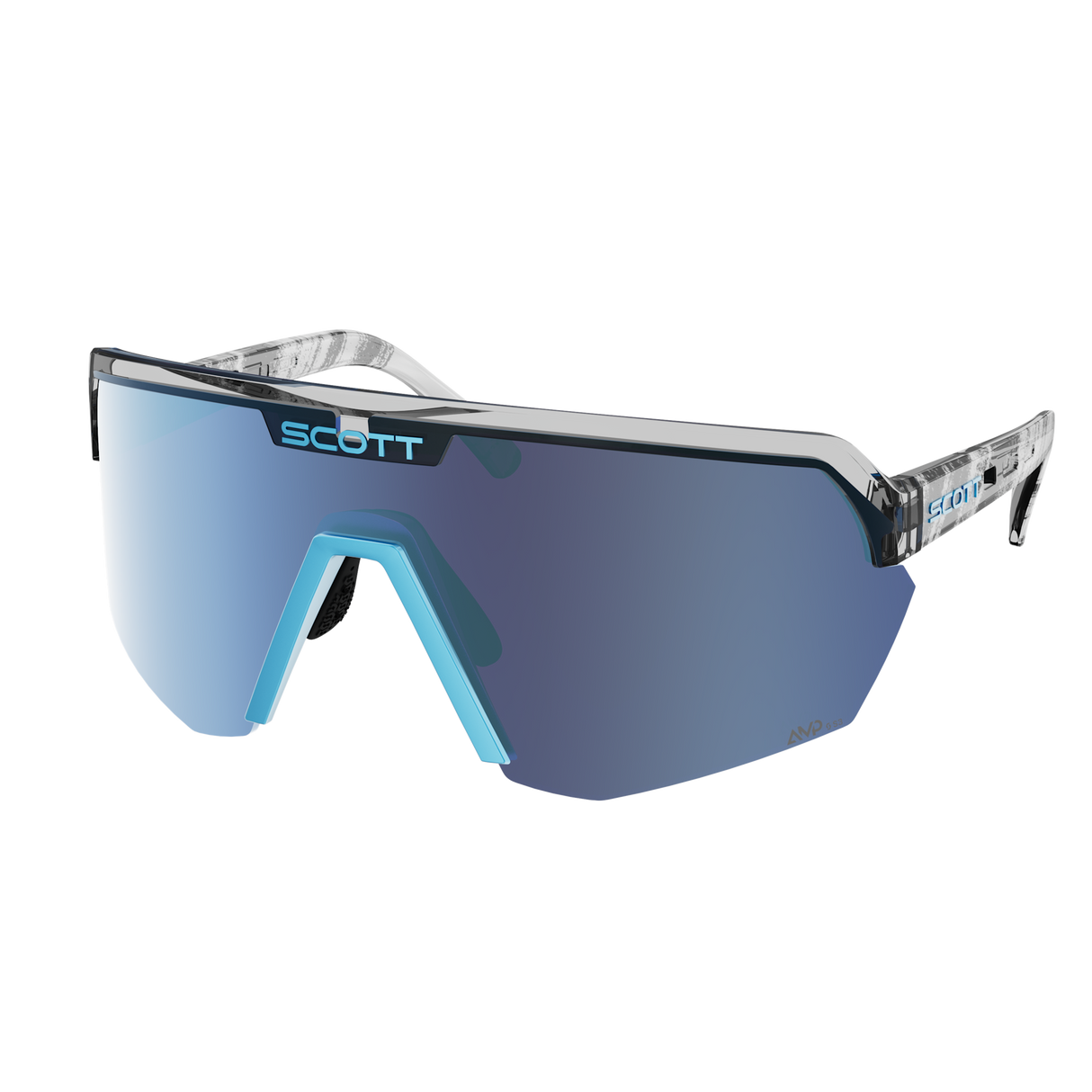 Scott Sport Shield Brille - Black Neon Blue Amp Beryl Blue Chrome