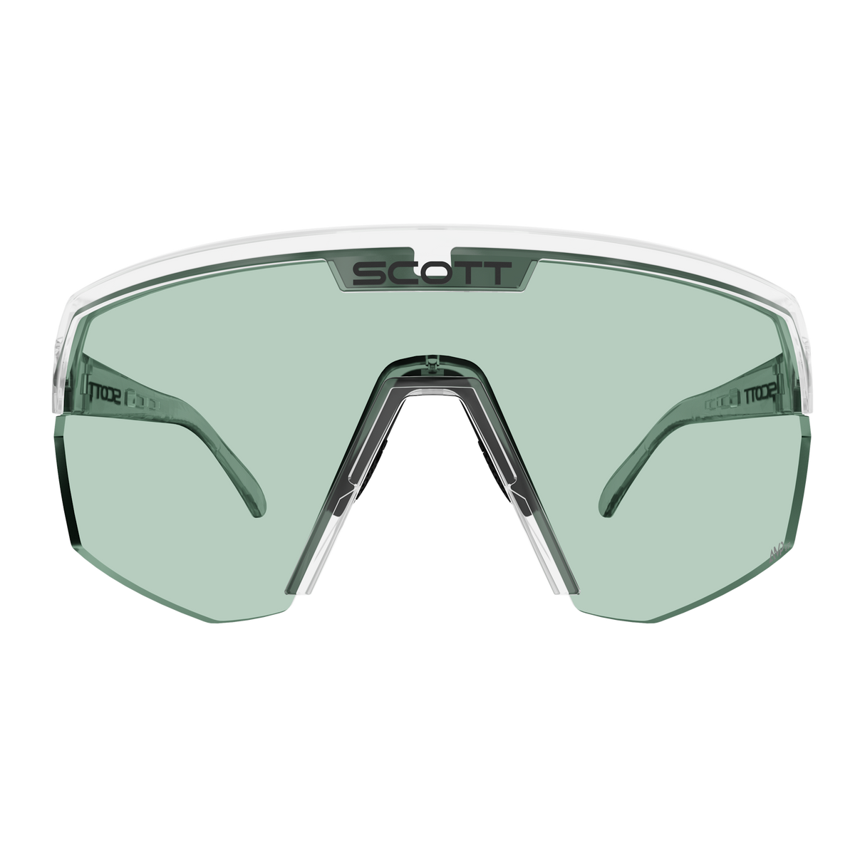 Scott Sport Shield Glasses - Translucent Amp Green