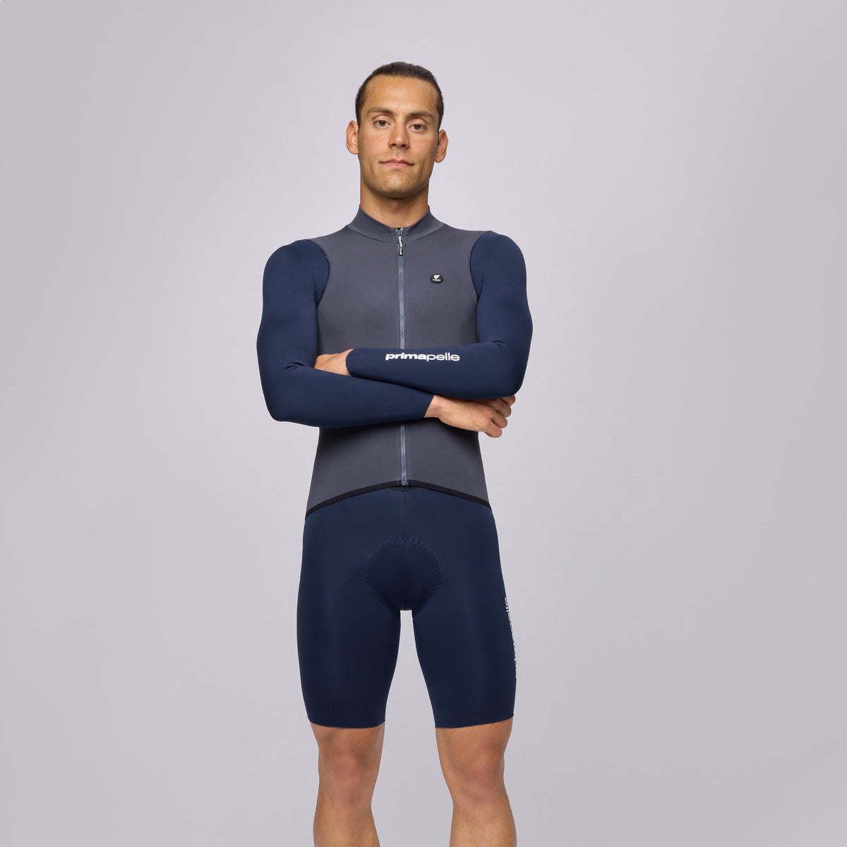 Maglia maniche lunghe Pissei Primapelle Bicolor - Grigio blu