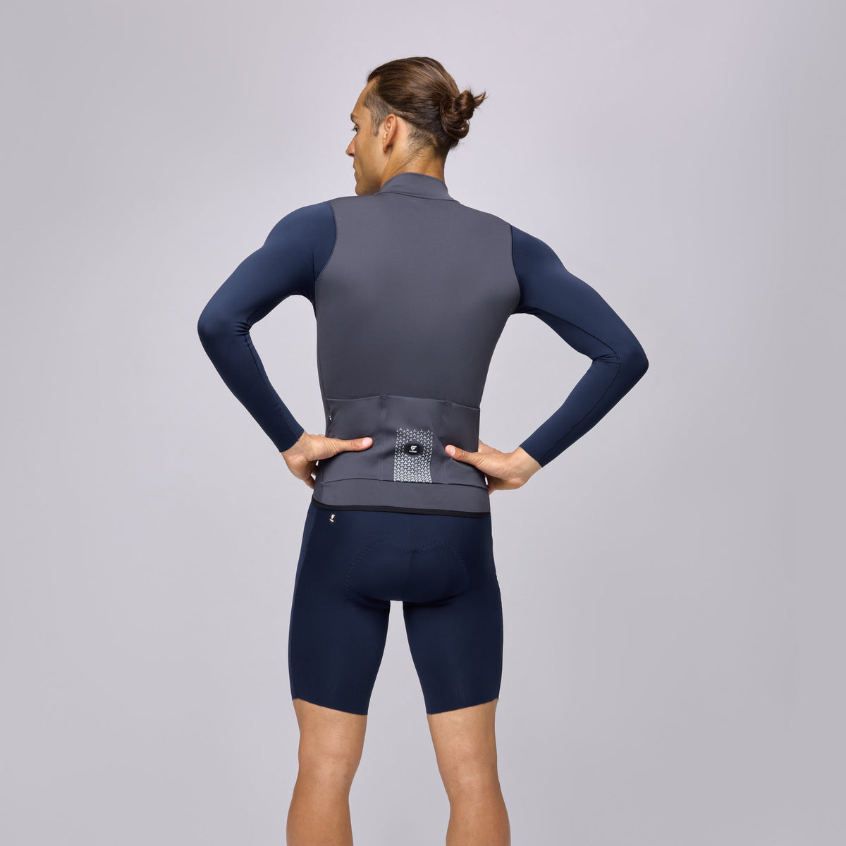 Maglia maniche lunghe Pissei Primapelle Bicolor - Grigio blu