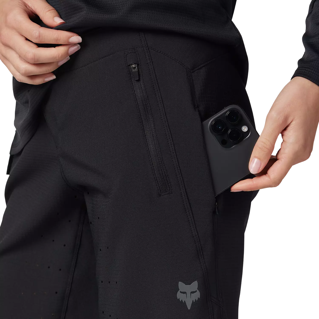 Pantaloncini mtb donna Defend - Nero Fox