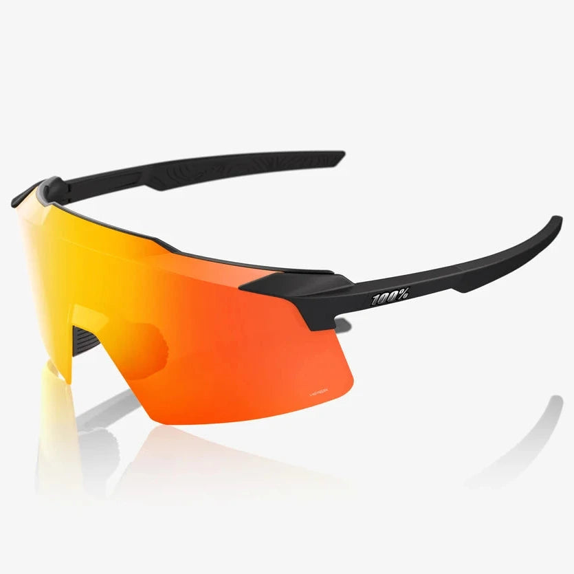 Occhiali 100% Aerocraft - Soft Tact Black HiPER Red Multilayer Mirror