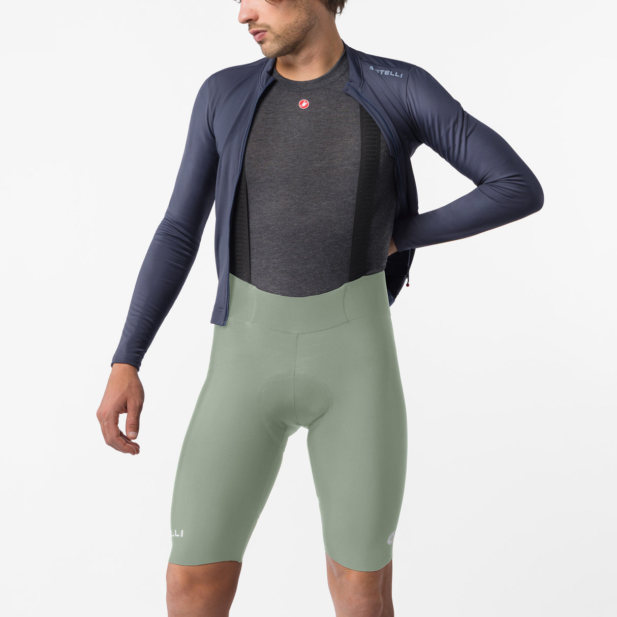 Cuissard à bretelles Castelli Espresso Thermal - Gris clair