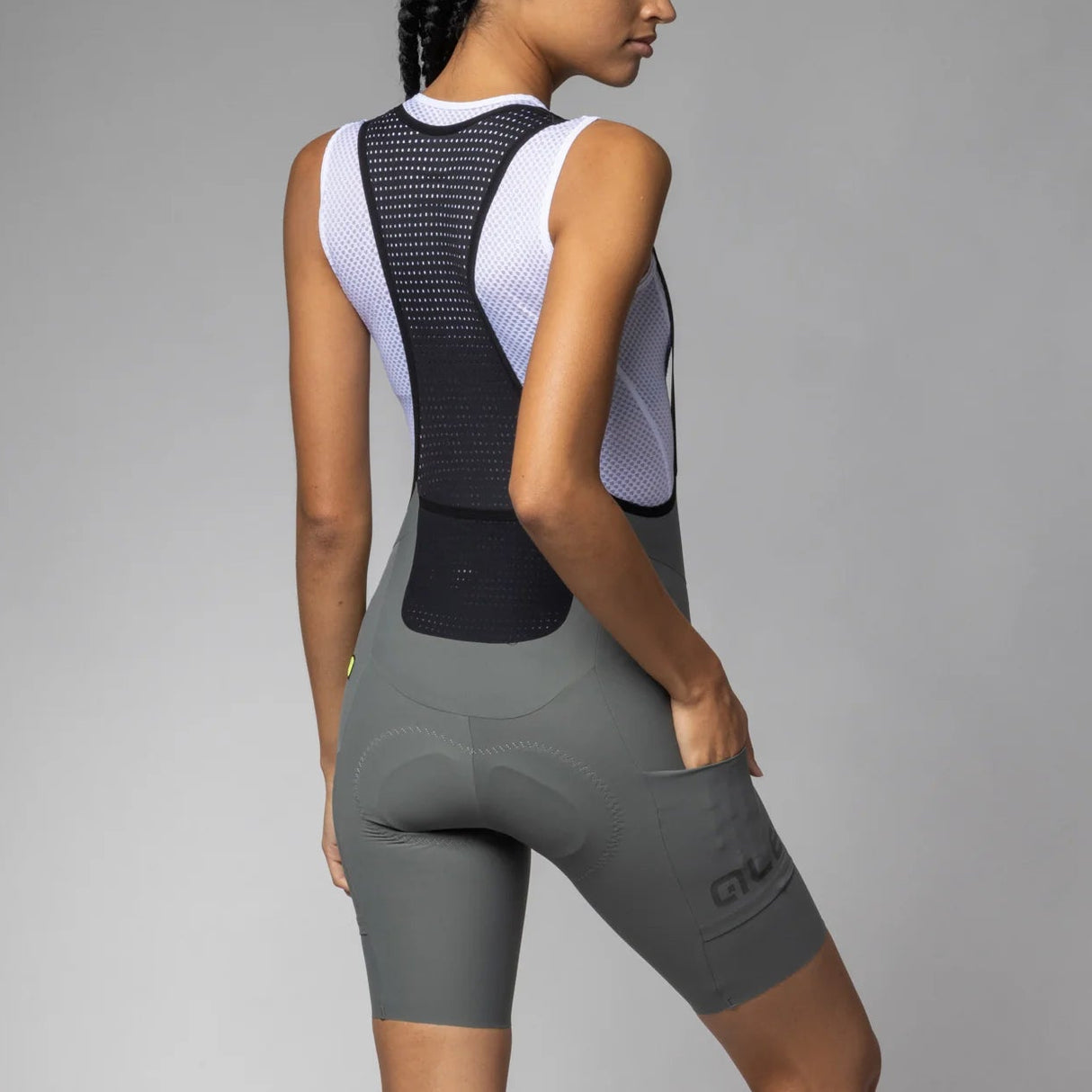 Cuissard à bretelles femme Ale Off Road Gravel Pro - Gris clair