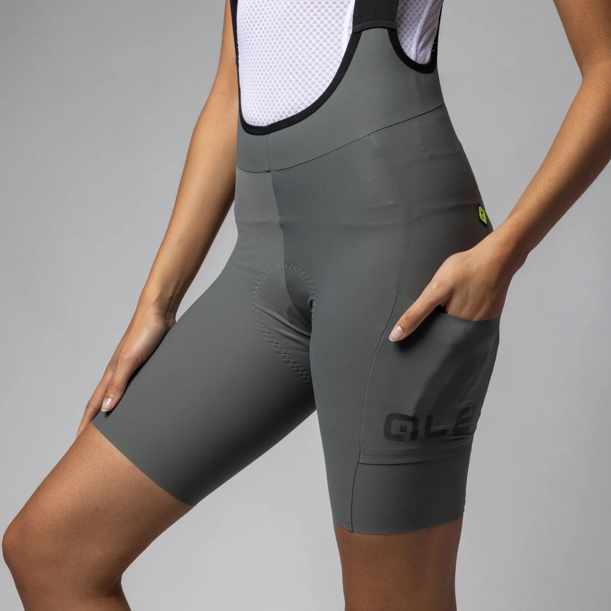 Cuissard à bretelles femme Ale Off Road Gravel Pro - Gris clair