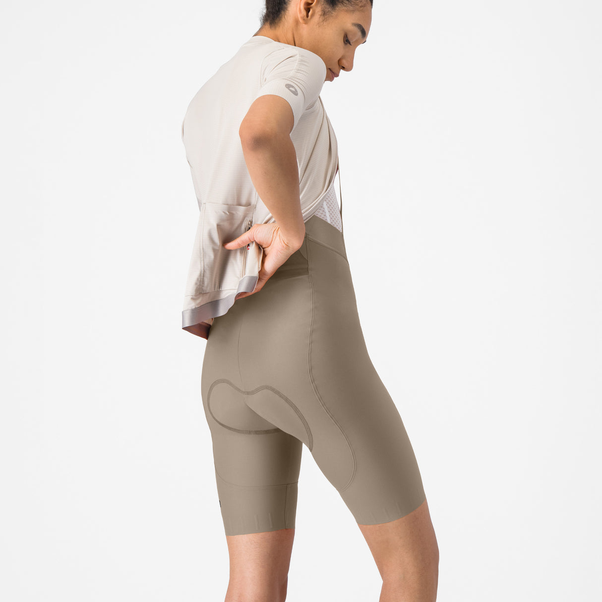 Cuissard à bretelles femme Castelli Espresso 2 DT - Beige