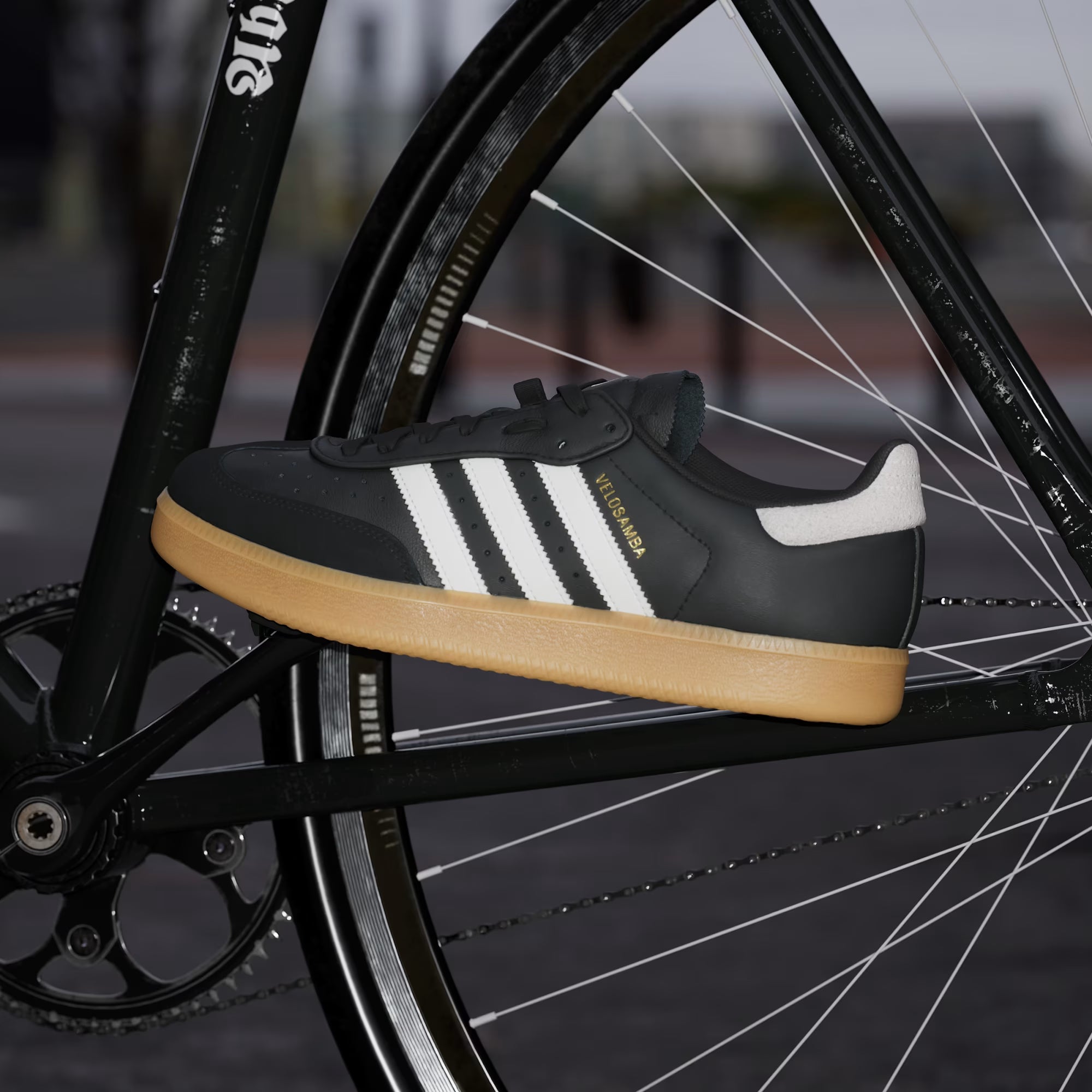 adidas rennrad Adidas Velosamba Leather Schuhe - Schwarz