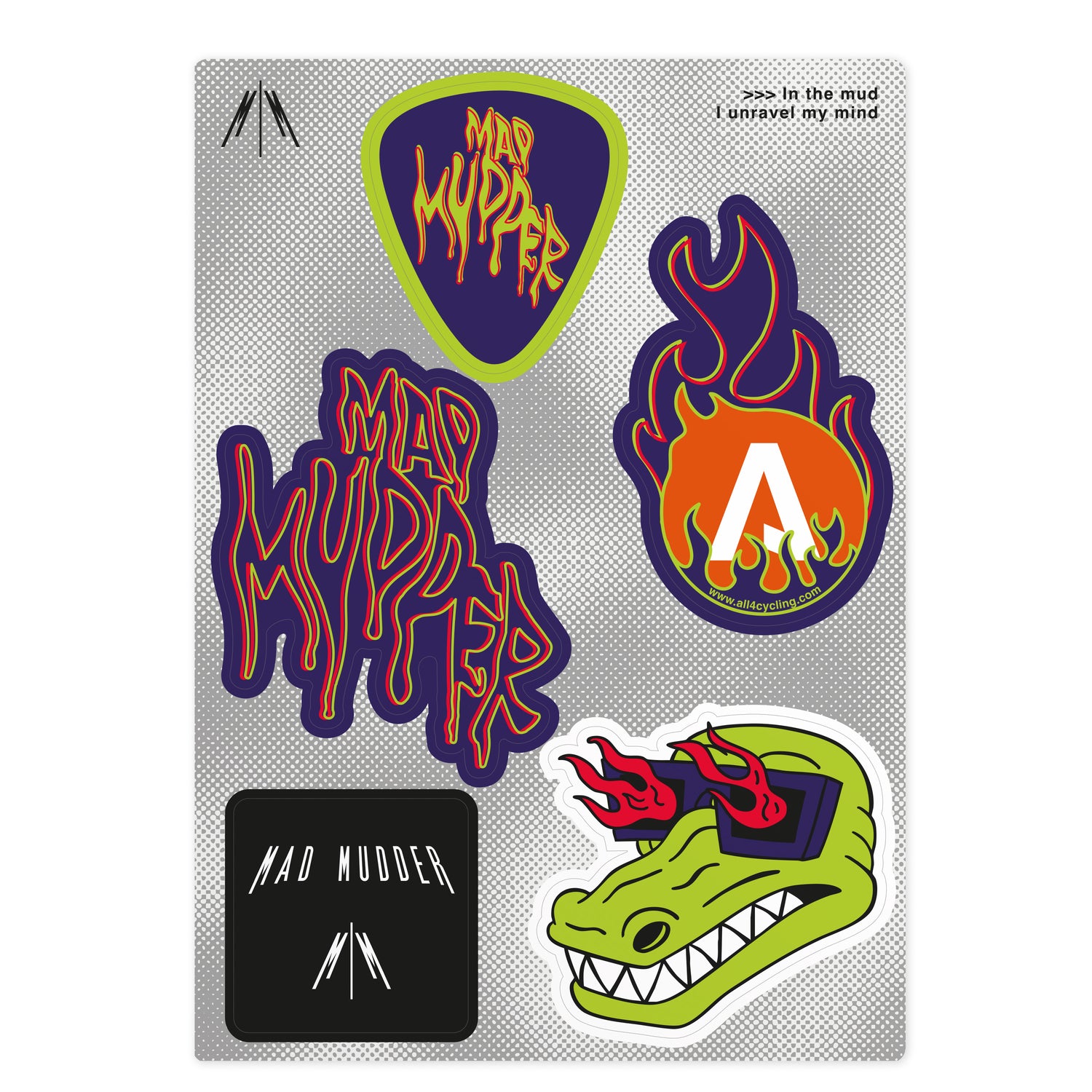 Moroder Sticker Mad Mudder Sticker Set Grunge Style for Bike and Accessories | All4cycling