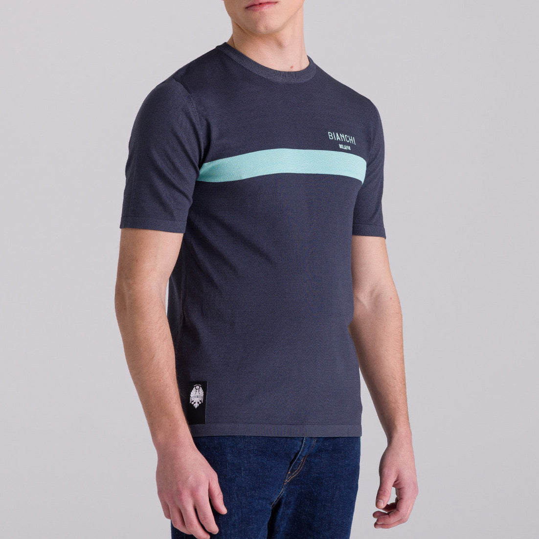 T-Shirt Bianchi Milano Classic - Grigio Santini