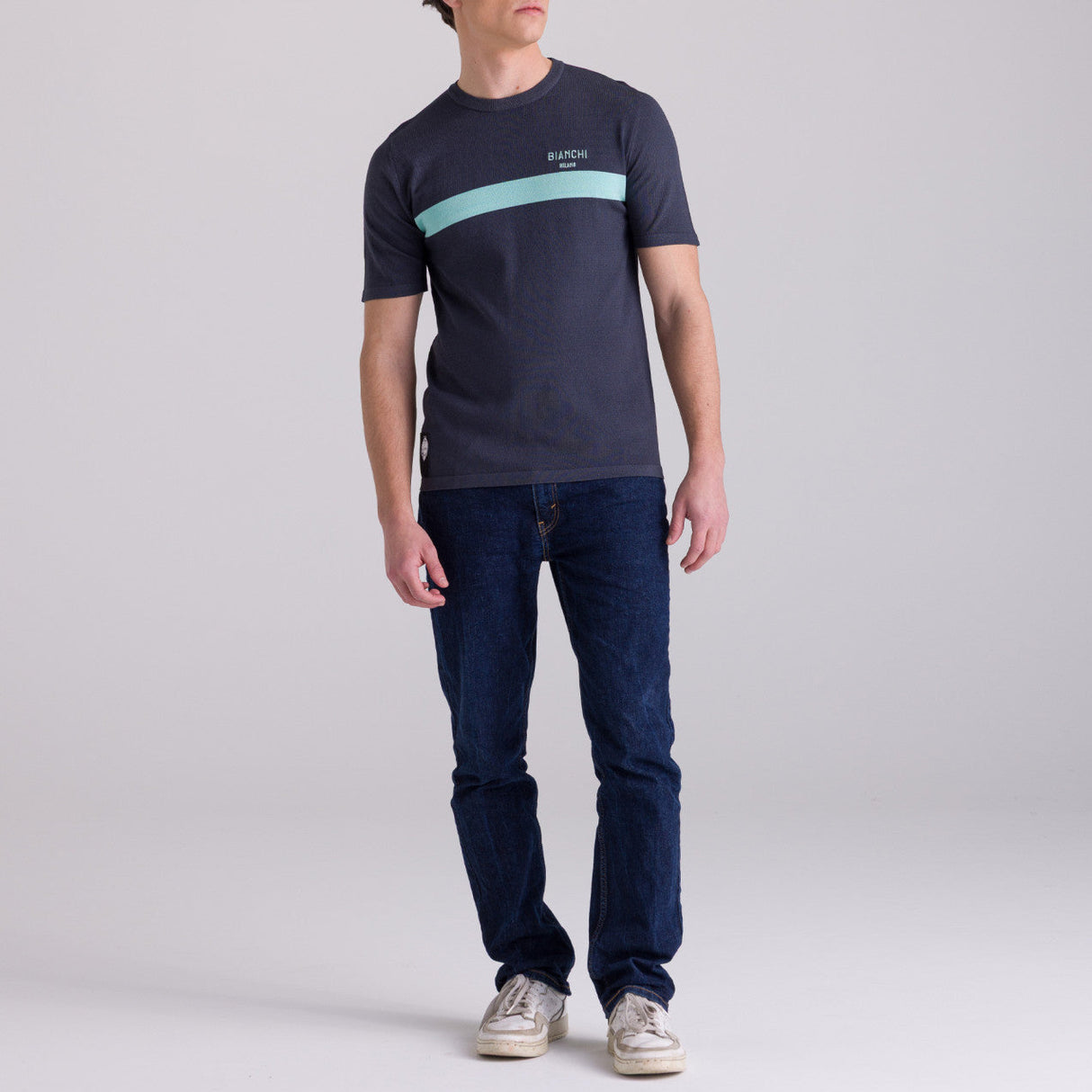 T-Shirt Bianchi Milano Classic - Grigio Santini