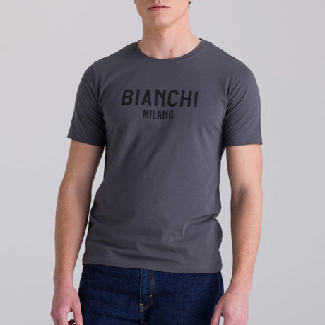 T-Shirt Bianchi Milano Fan - Grigio Santini