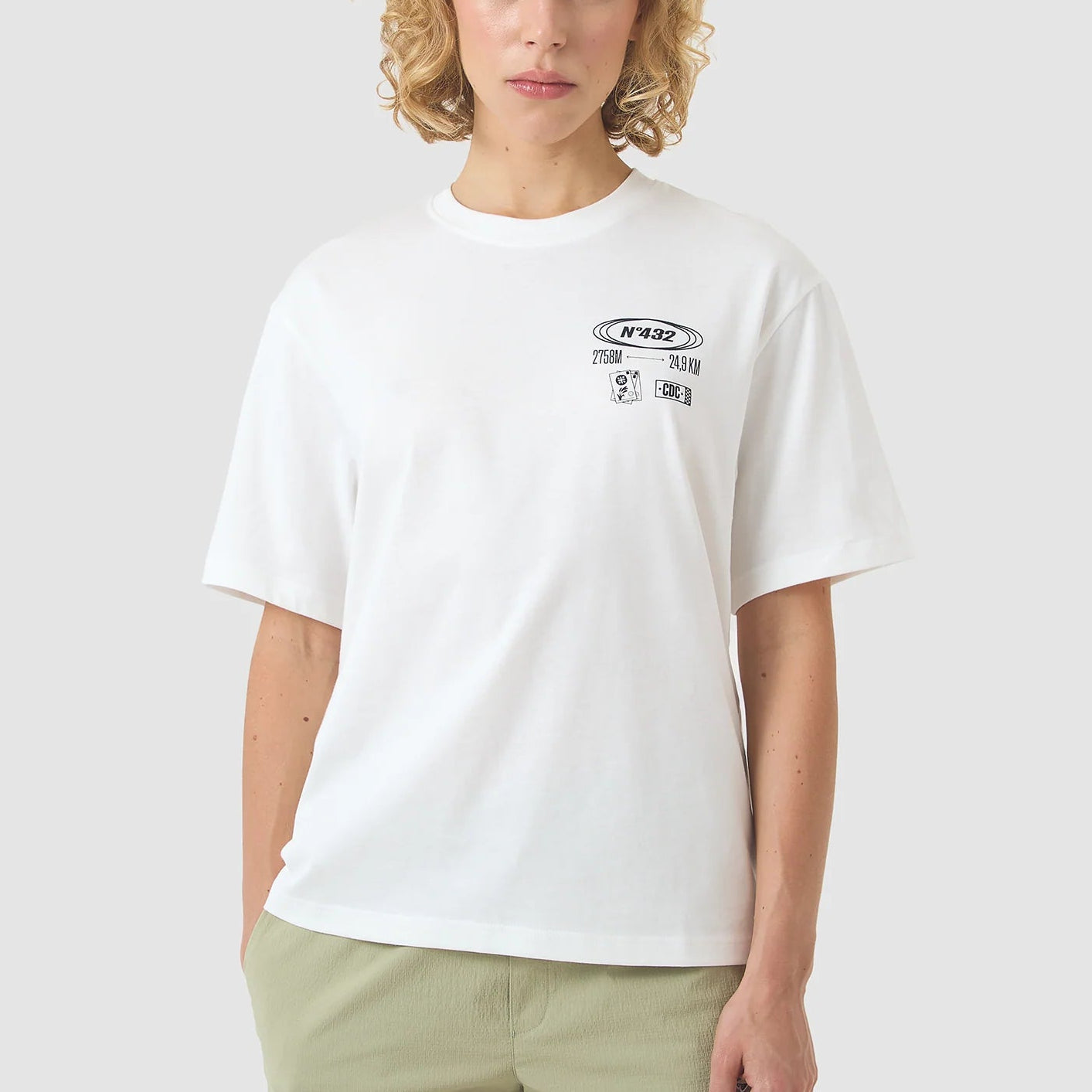 T-Shirt Cafe du Cycliste Col Stelvio - Bianco Café du Cycliste
