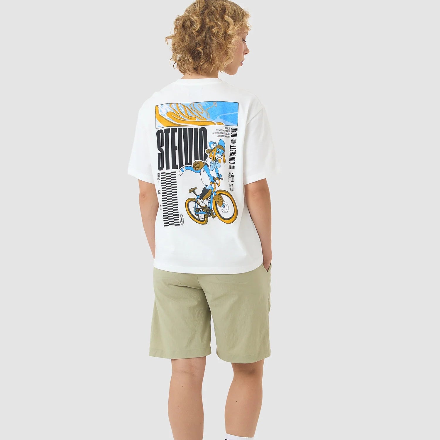 T-Shirt Cafe du Cycliste Col Stelvio - Bianco Café du Cycliste