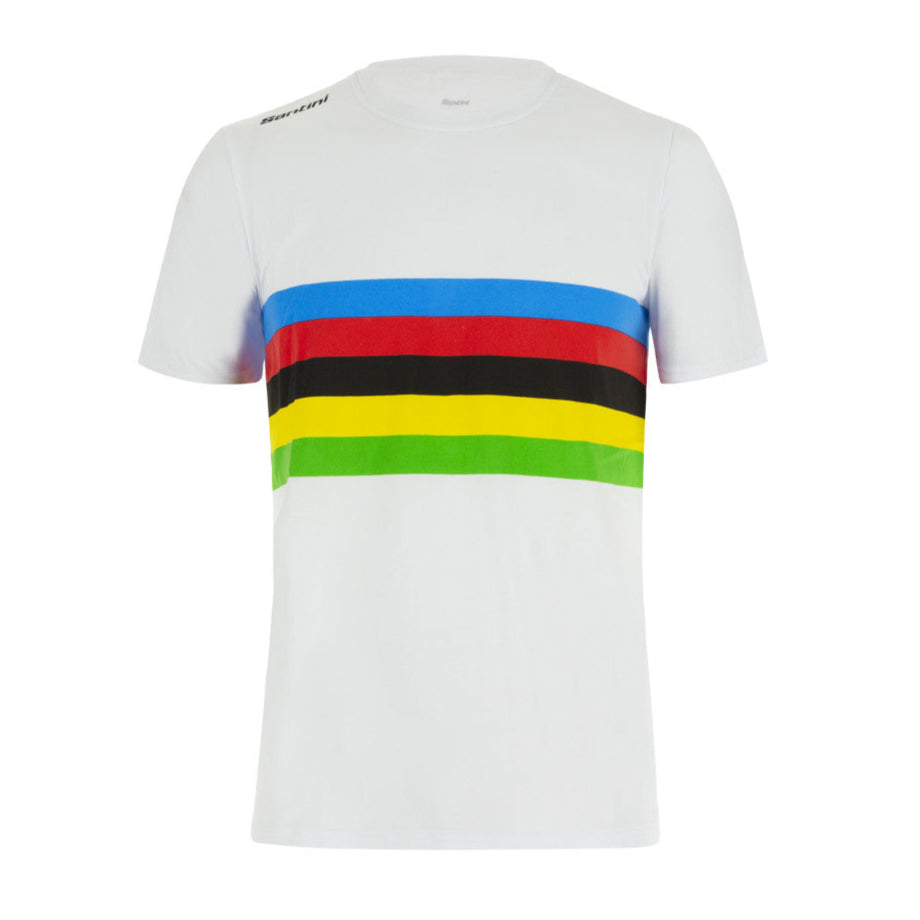 T-Shirt Santini bambino UCI Campione del Mondo Iride - Bianco Santini