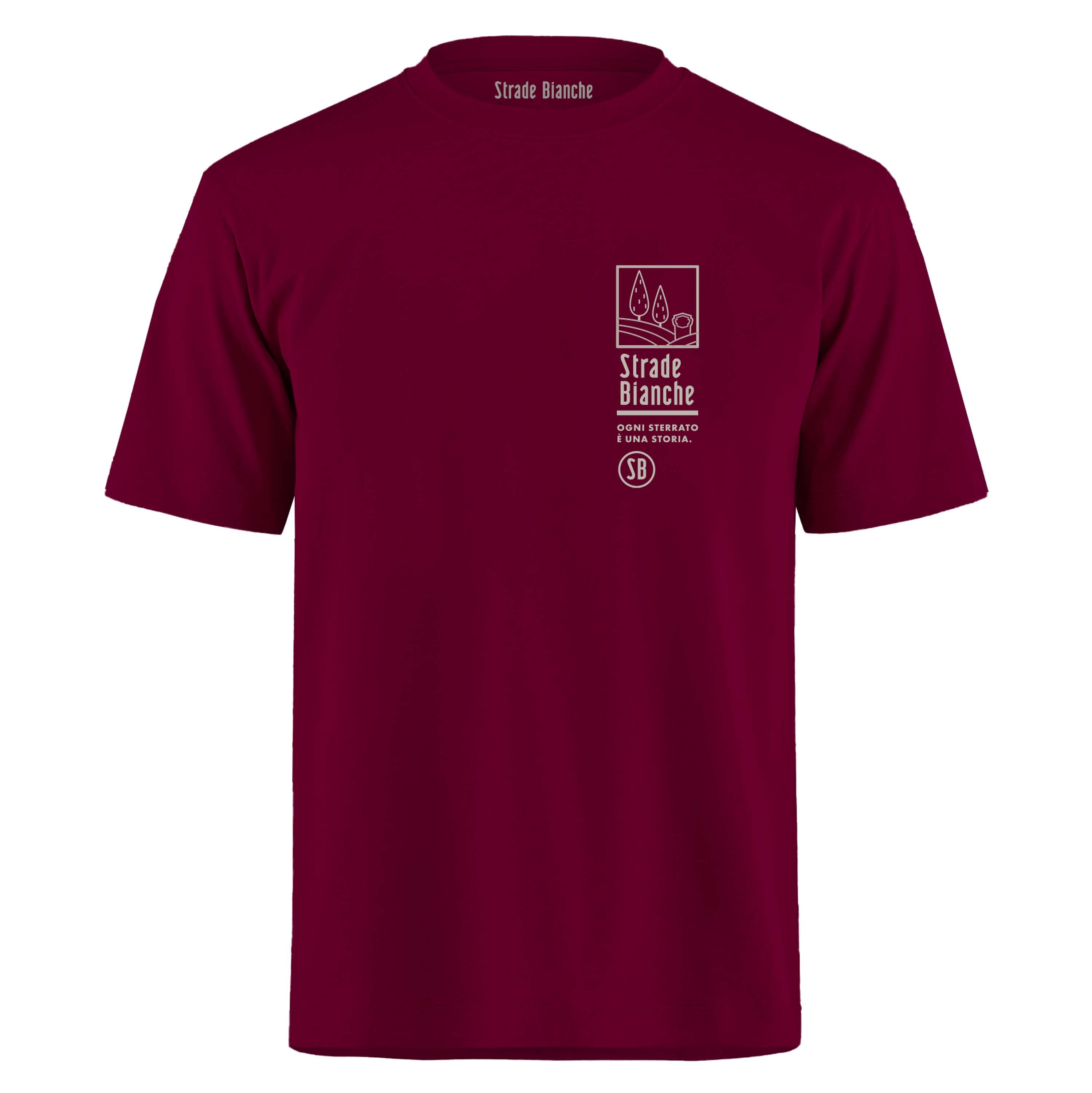 T-Shirt Strade Bianche Colline - Bordeaux Strade Bianche