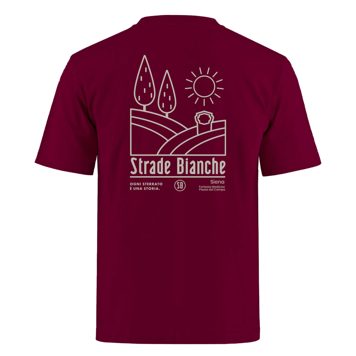 T-Shirt Strade Bianche Colline - Bordeaux Strade Bianche
