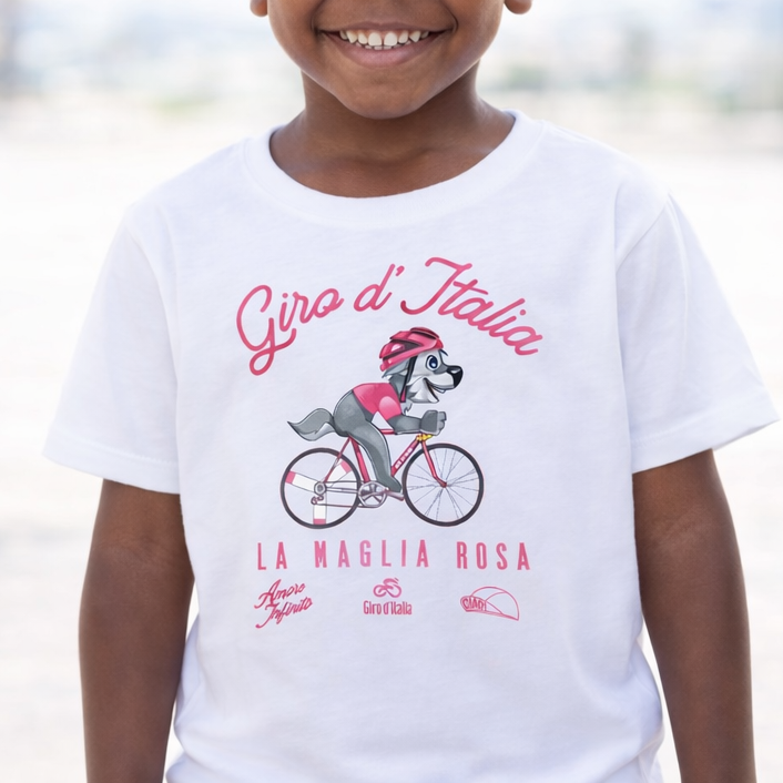 Camiseta infantil Wolfie Maillot Rosa Giro d'Italia