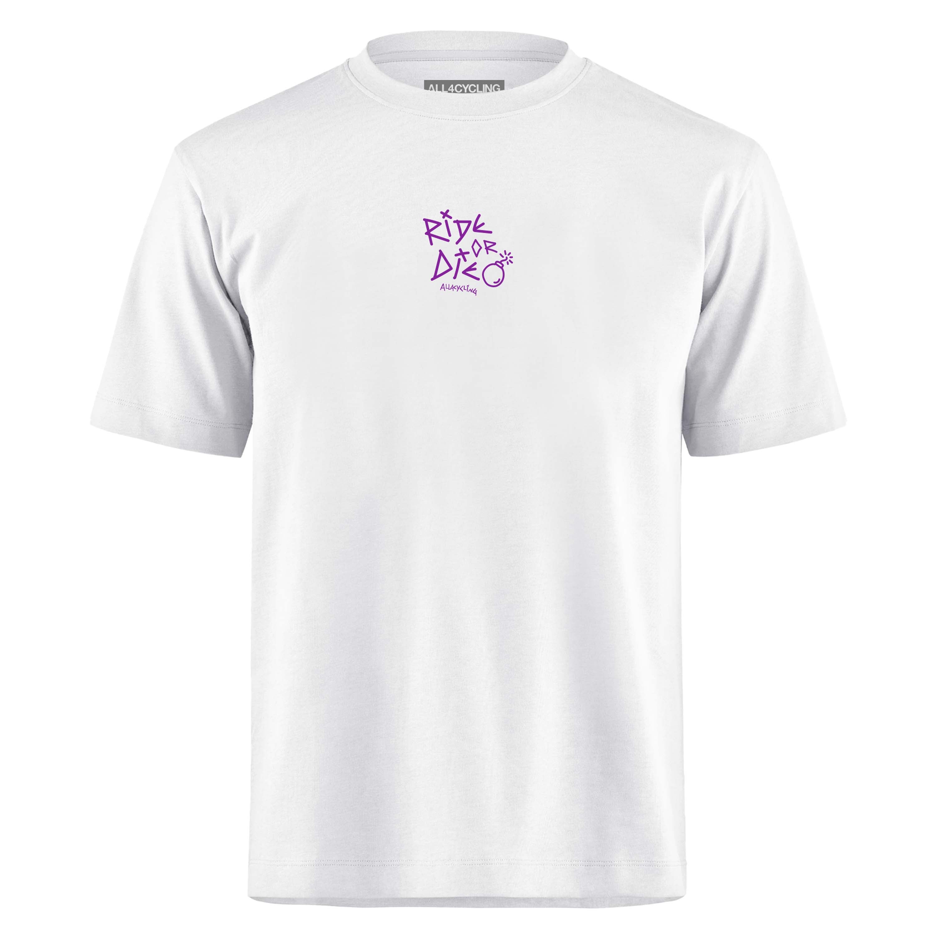 T-shirt Ride or Die - Bianco All4cycling