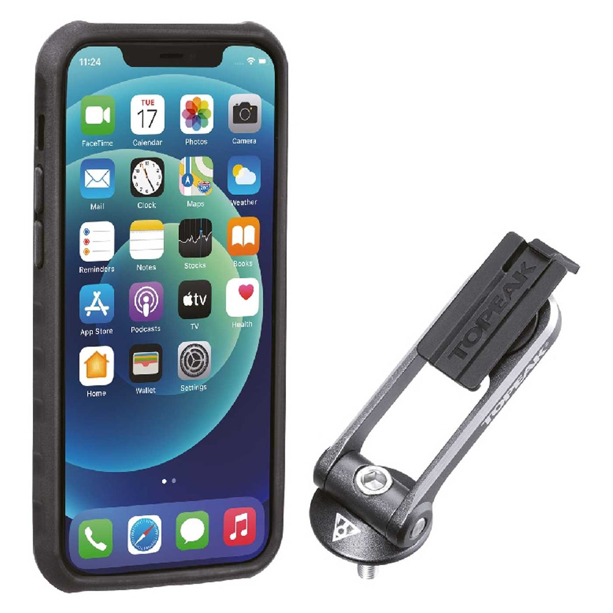 Custodia Topeak RideCase per iPhone 12 Mini nera/grigia con supporto - G