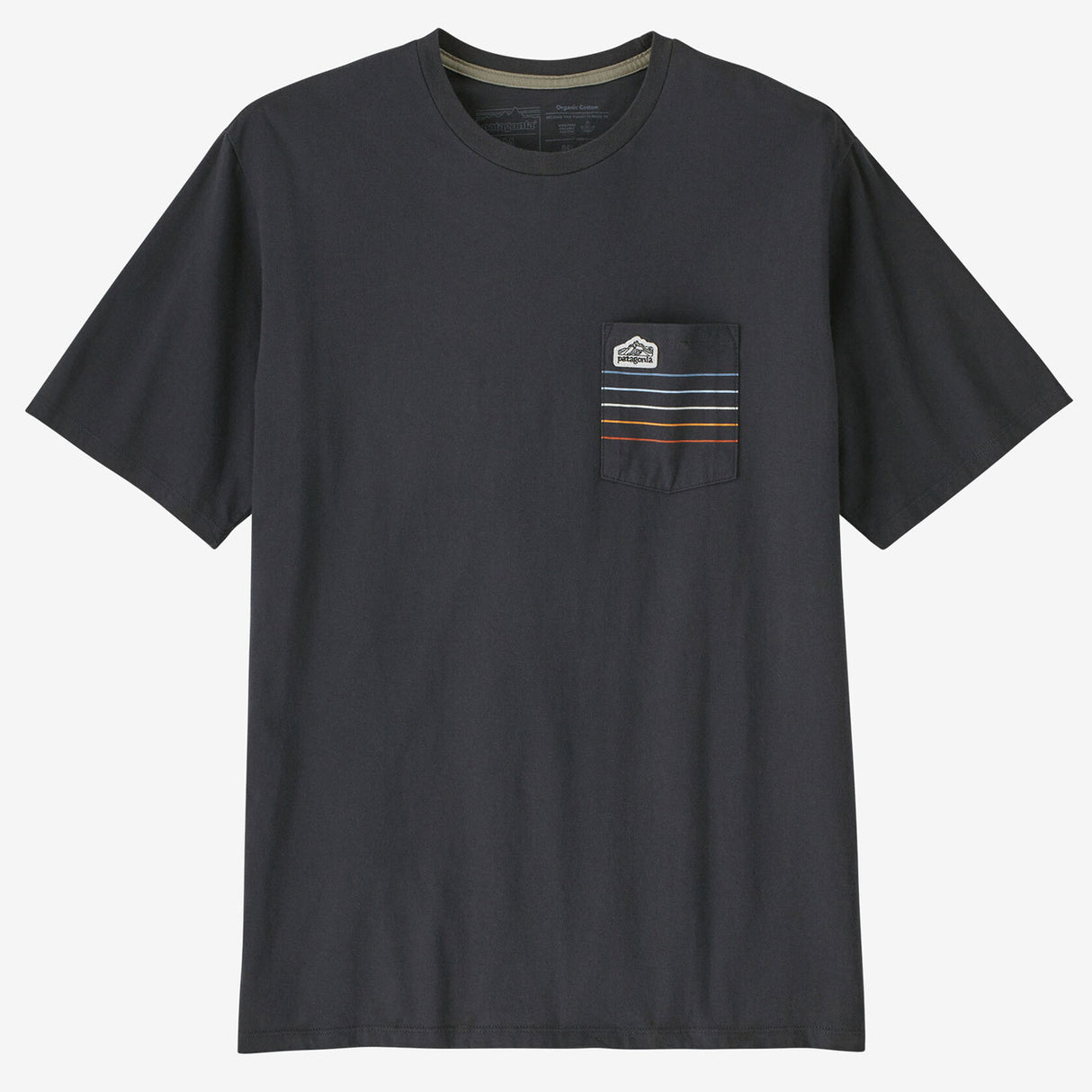 T-Shirt Patagonia Line Logo Ridge Stripe Organic Pocket - Nero - O