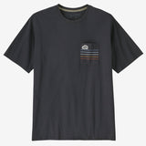 T-Shirt Patagonia Line Logo Ridge Stripe Organic Pocket - Nero - O