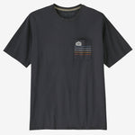 Camiseta Patagonia Line Logo Ridge Stripe Organic Pocket - Negro