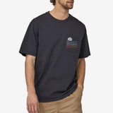 T-Shirt Patagonia Line Logo Ridge Stripe Organic Pocket - Nero - P