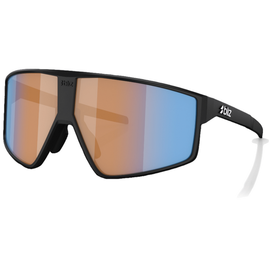 Occhiali Bliz P002 - Matt Black Coral-Orange Mirror Blue