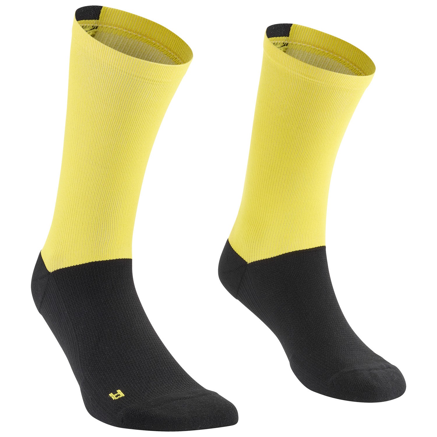 Lot De 2 Chaussettes De Cyclisme Mavic Green Road Racing – Noir Et Jaune, Logo, Homme