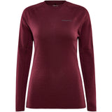 Maglia intima donna maniche lunghe Craft ADV Wool Merino RN LS W - Rosso - H