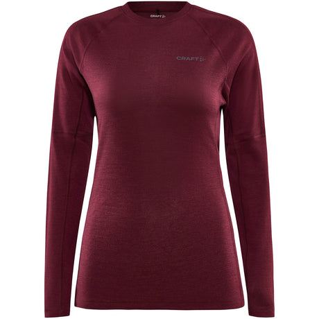 Maglia intima donna maniche lunghe Craft ADV Wool Merino RN LS W - Rosso - H