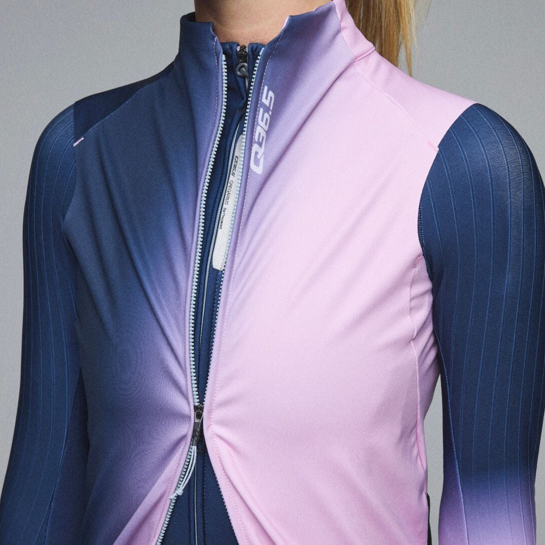 Gilet femme Q36.5 Gregarius Hybrid Big Fade - Bleu rose