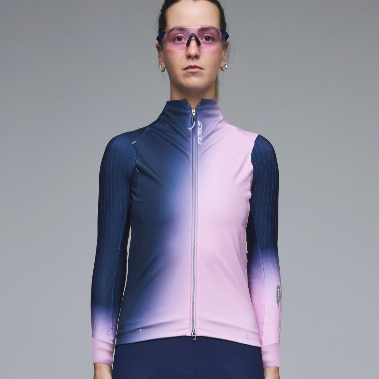 Gilet femme Q36.5 Gregarius Hybrid Big Fade - Bleu rose