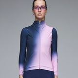 Gilet femme Q36.5 Gregarius Hybrid Big Fade - Bleu rose