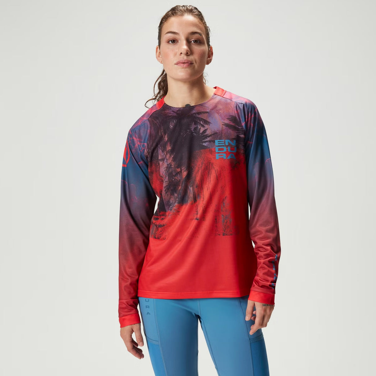Maglia maniche lunghe donna Endura Tropical Tee LTD - Rosso - F