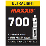 Maxxis Ultralight 700x23/32 inner tube - Presta 48 mm