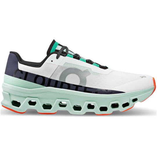 On Cloudmonster shoes - White green