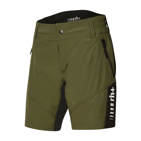 Pantaloni corti donna MTB Rh+ - Verde nero - M