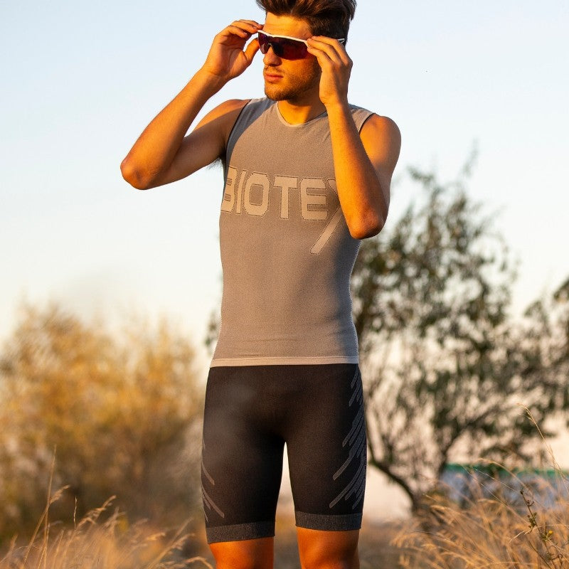 Pantaloncini Biotex Power Run - Nero - L