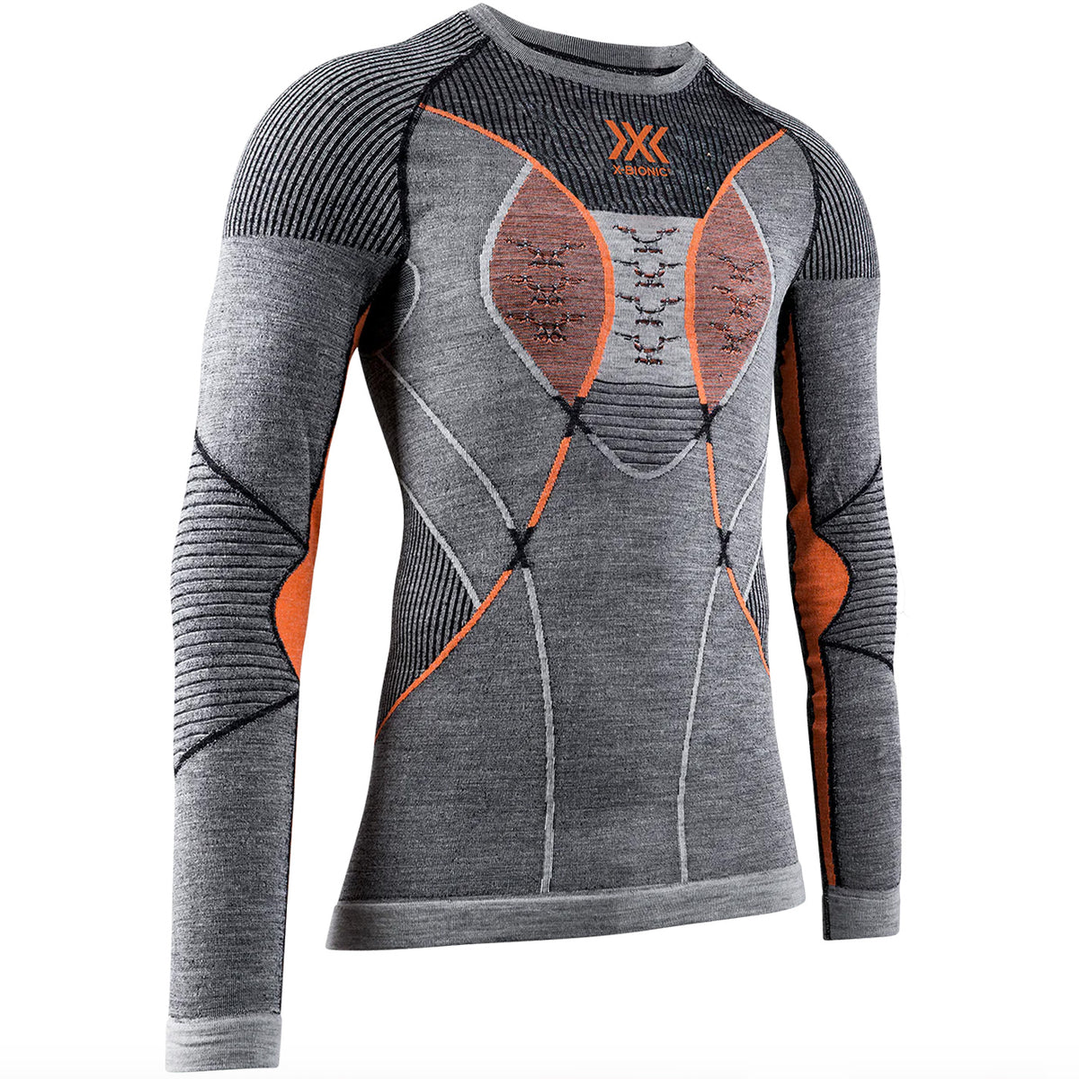 X-Bionic Apani Merino 4.0 long sleeve base layer - Grey orange