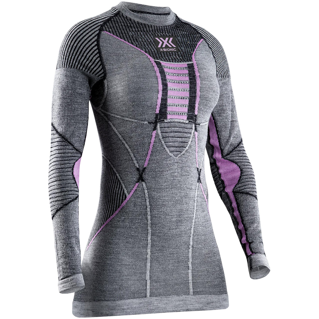 Maglia intima maniche lunghe donna X-Bionic Apani Merino 4.0 - Grigio rosa - A