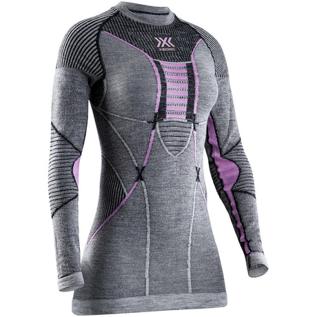 Maglia intima maniche lunghe donna X-Bionic Apani Merino 4.0 - Grigio rosa - A