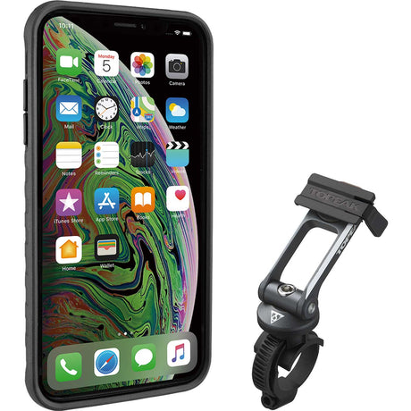 Custodia Topeak RideCase per iPhone XS Max nera/grigia con supporto - E
