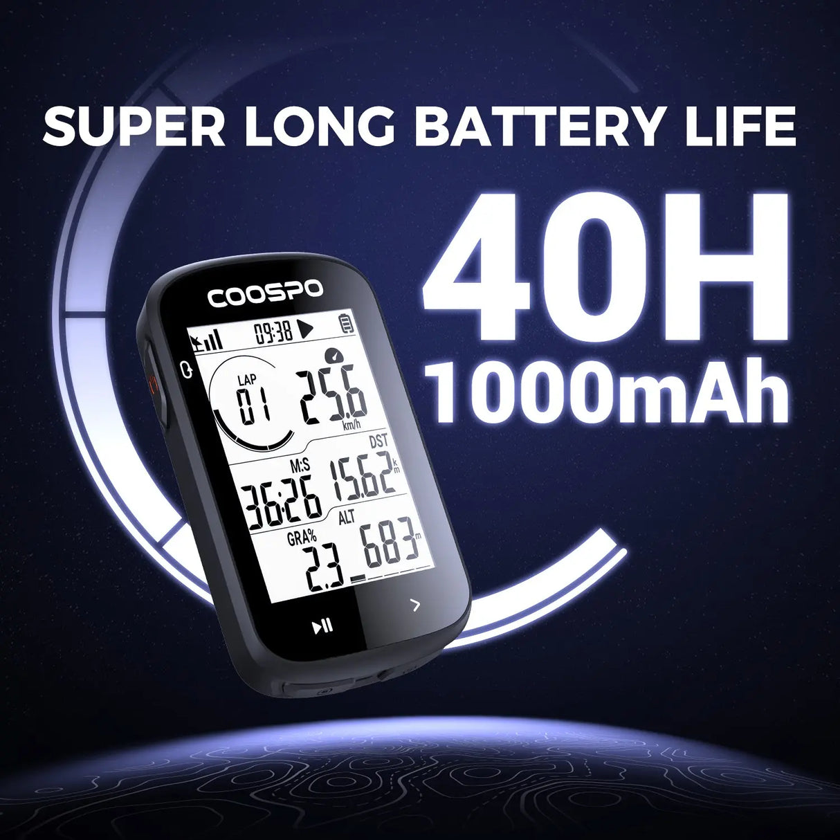 COOSPO GPS Cycling Computer CS300 - Black