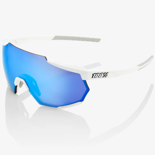 Occhiali 100% Racetrap 3.0 - Matt White HiPER Blue Multilayer Mirror