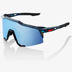 100% Speedcraft sunglasses - Black Holographic HiPER Blue Mirror